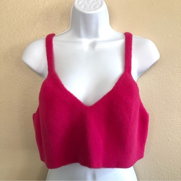 Sergio Hudson x Target Pink Barbie core Women's Fuzzy Bralette Sweater Size 1X - Picture 1 of 13